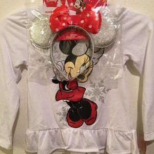 New, Minnie Mouse Top w/headband